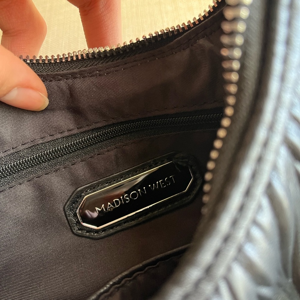 Madison West Charcoal Quilted Handbag